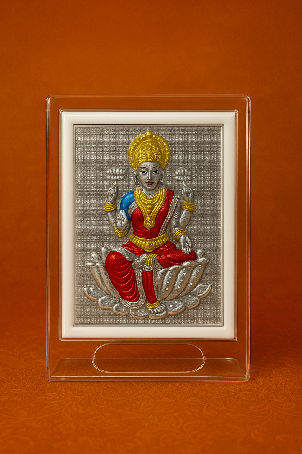 Sri Laxmi Devi Silver Coated Frame
