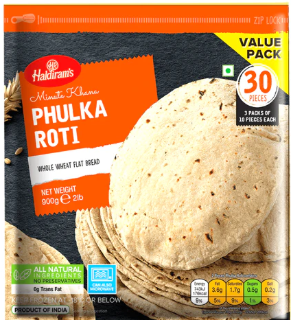 Frozen Haldiram Phulka Roti Family Pack(30s)-900g