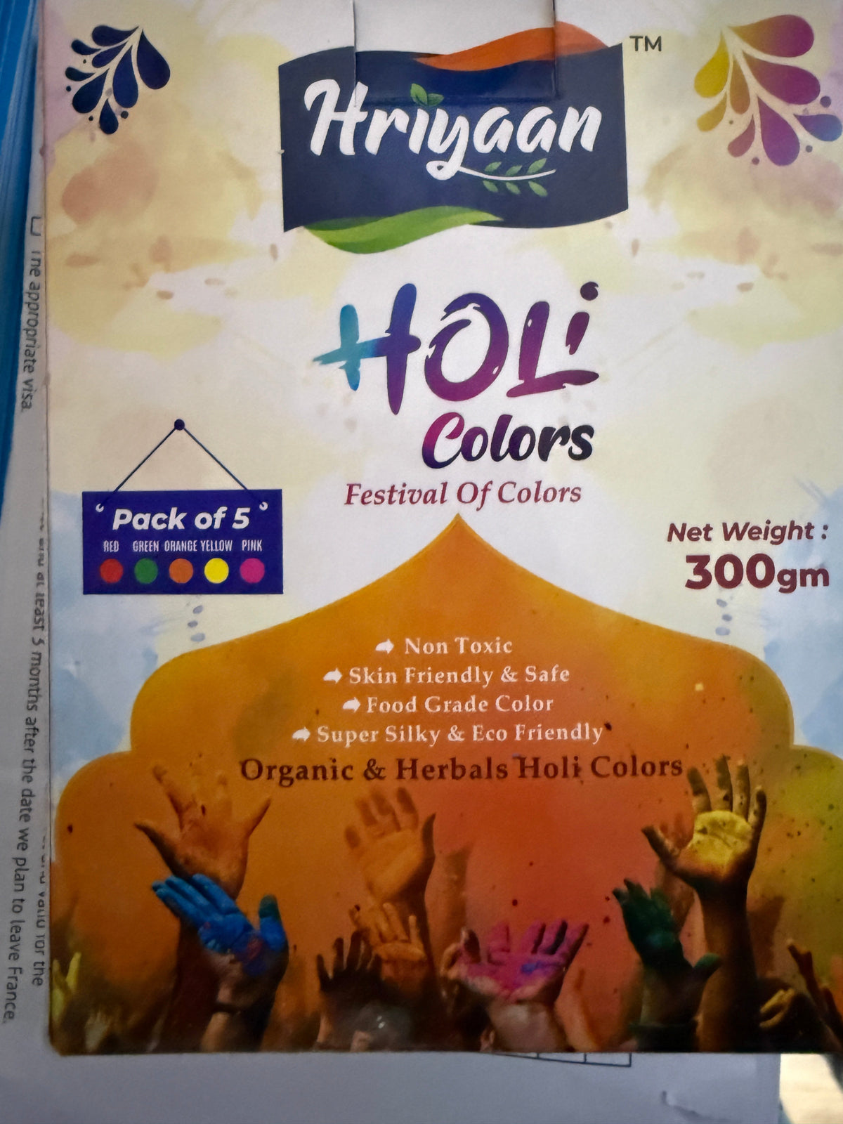 Holi colours X5 pack