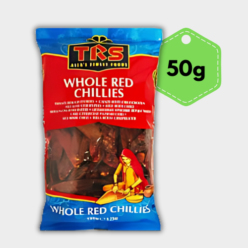 Spice Up Your Life with TRS Extra Hot Chillies (Small)! ️ GrosGo delivers fiery, potent whole chillies perfect for adding a serious kick to curries, stir-fries & more. Handle with care! Shop Now for heat seekers! front image