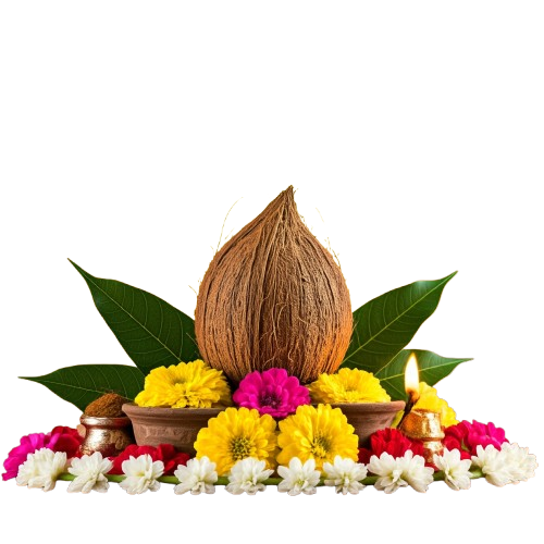  From the pure fragrance of camphor to the auspicious symbol of mango leaves, our offerings include everything you need for a meaningful and traditional pooja experience. 