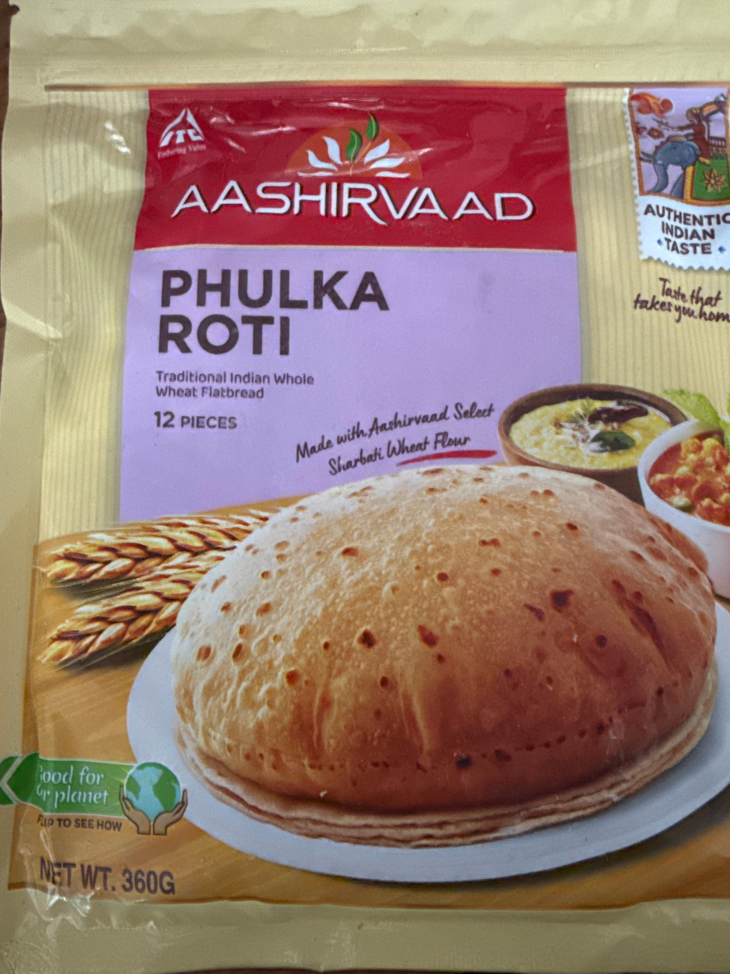 Frozen Ashirvaad Phulka Roti Pack(12s) -400g