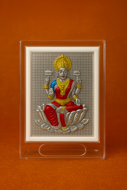 Sri Laxmi Devi Silver Coated Frame