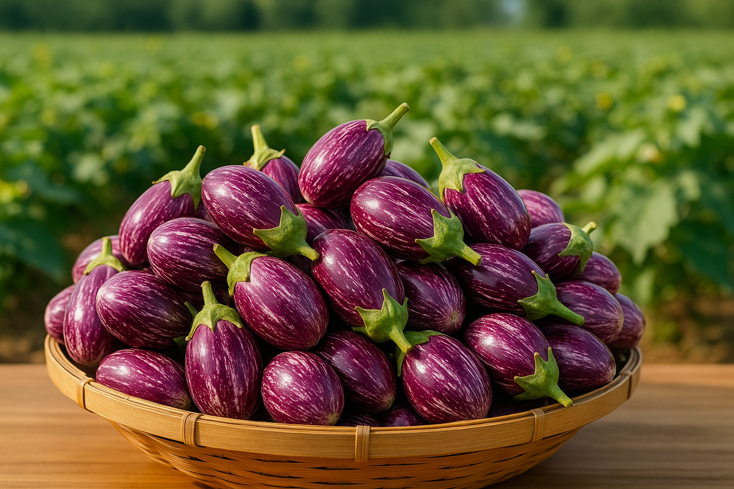 Pink Stripe Brinjal Round/Baingan Round - Mixed Size