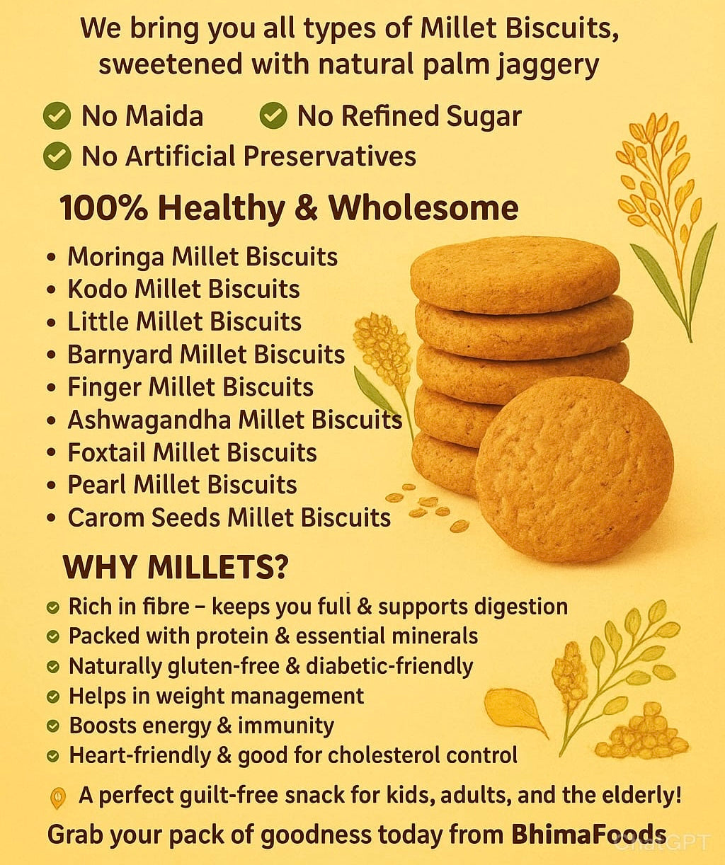 Millet biscuits- Ask us the variety