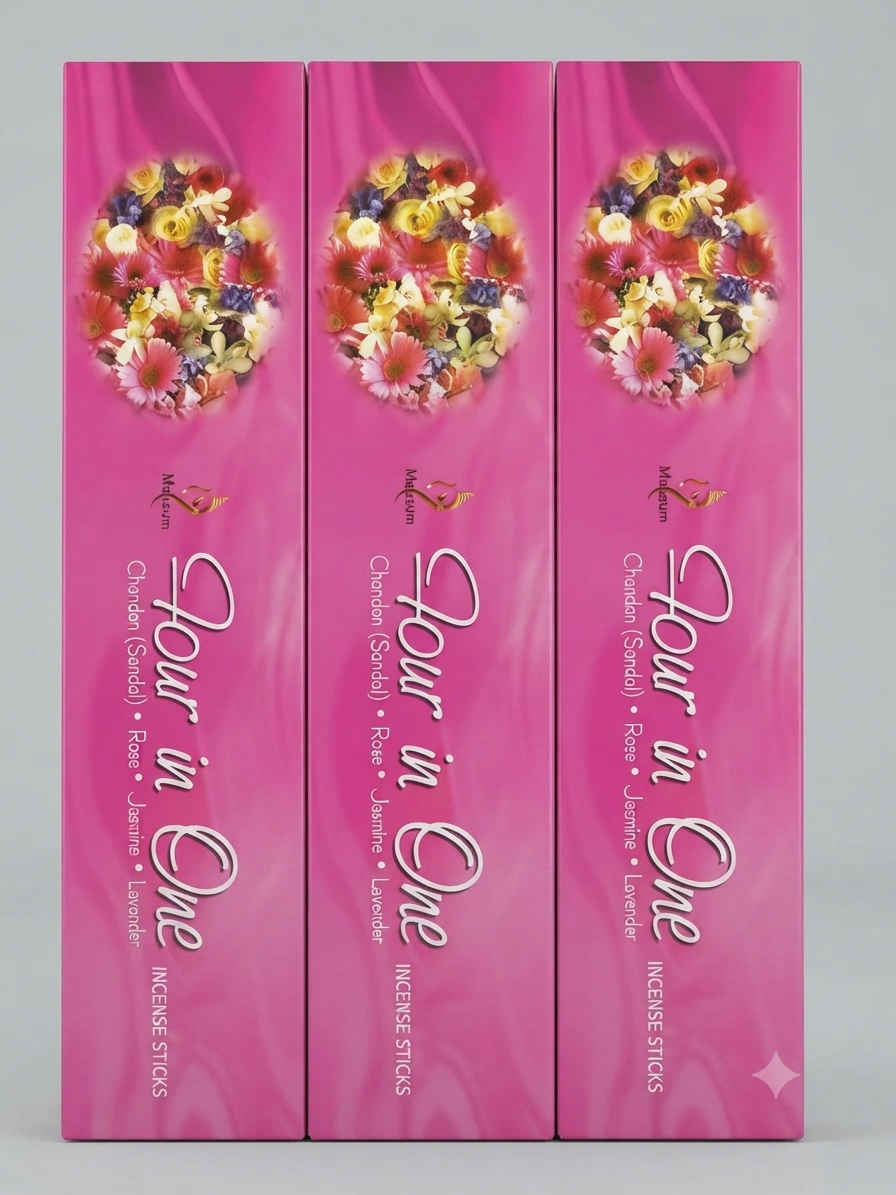 Four in One (Agarbatti) Incense 20 Sticks Pack