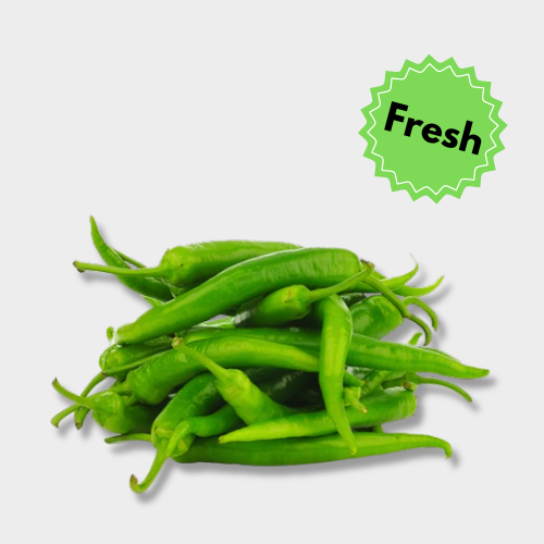 Spice Up Your Life with Fresh Green Chillies!  GrosGo delivers hot & flavorful green chillis straight to your door. Perfect for curries, salsas & more. Shop now! , image