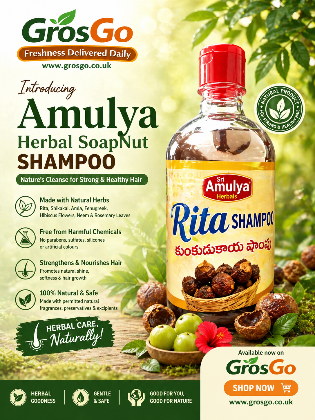 Soap nut/ kunkudi kaaya Herbal shampoo