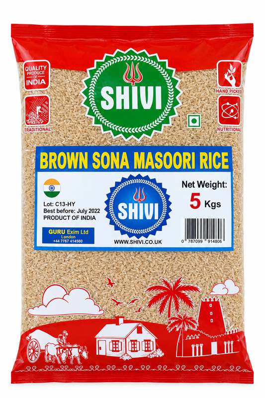 Shivi Brown Sona Masoori Rice – 5kg