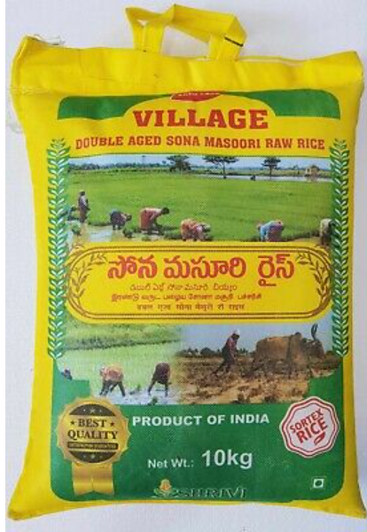 Vilalge Double Aged Fine Sona Masoori Rice - 10kg bag