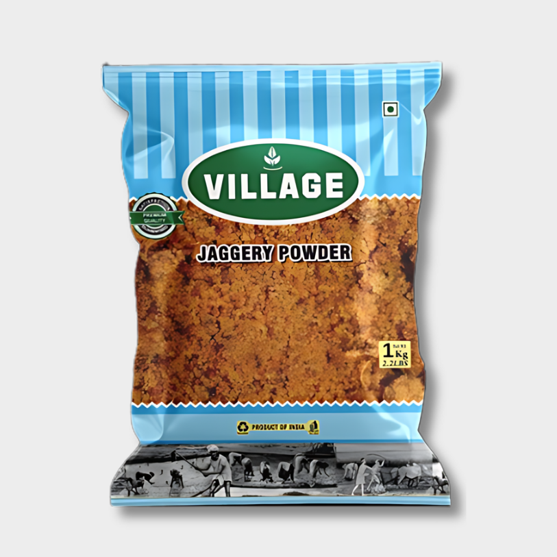 Shop Village Premium Jaggery Powder – a natural, unrefined sweetener rich in minerals. Perfect for healthy sweetening in beverages, desserts, and traditional recipes!