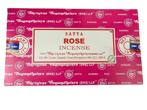 Buy Satya Rose Incense – premium quality incense with a soothing rose fragrance, ideal for meditation, relaxation, and creating a peaceful atmosphere in your home.